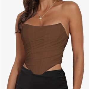 Brown Zip-up corset